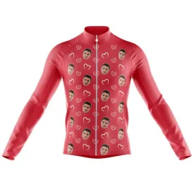 I heart you Custom Face Thermal Club Jersey (red)