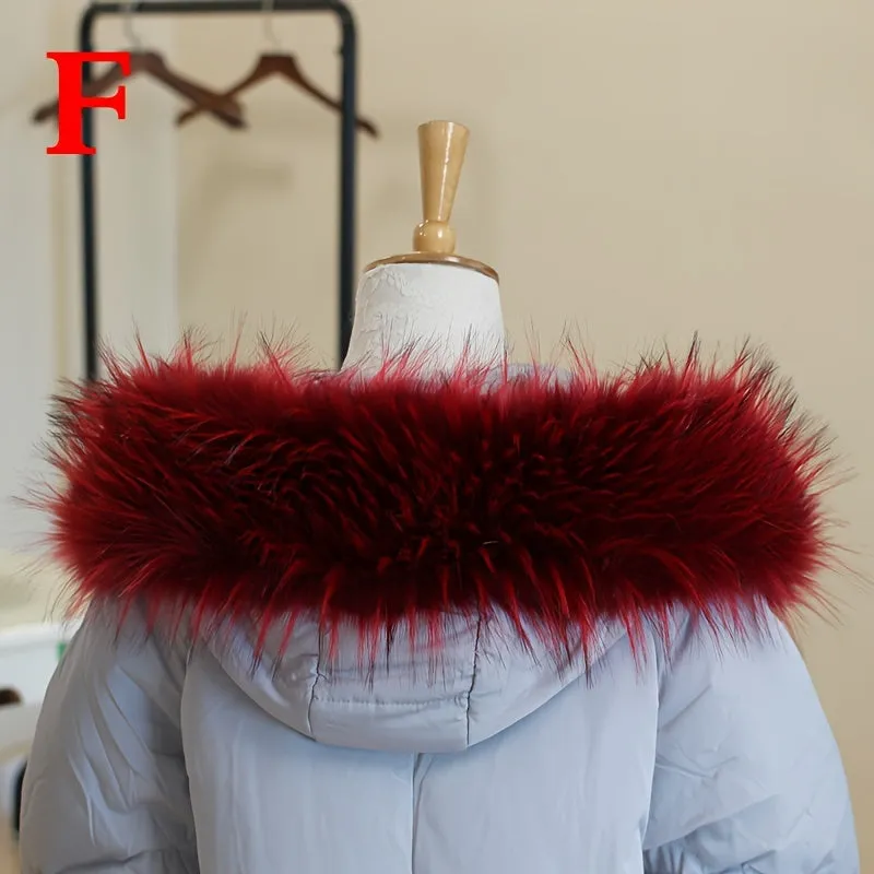 1pc Faux Fur Collar Set for Winter Jackets and Hats