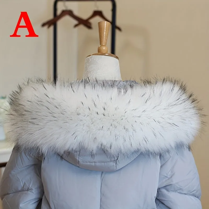 1pc Faux Fur Collar Set for Winter Jackets and Hats