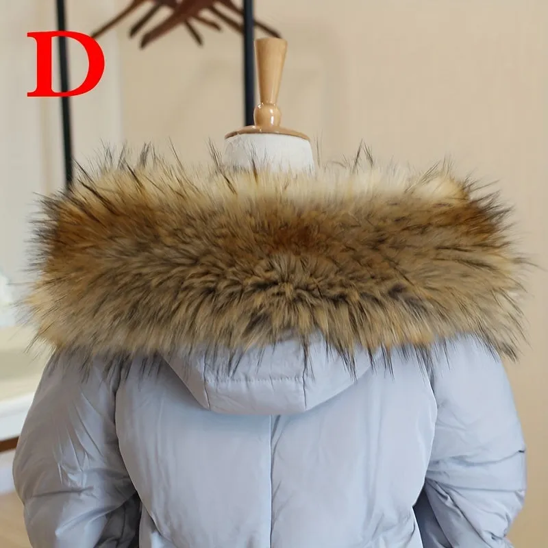 1pc Faux Fur Collar Set for Winter Jackets and Hats