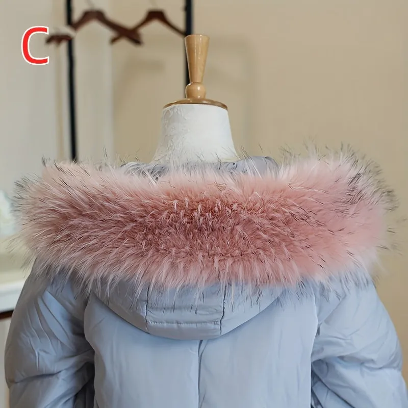 1pc Faux Fur Collar Set for Winter Jackets and Hats