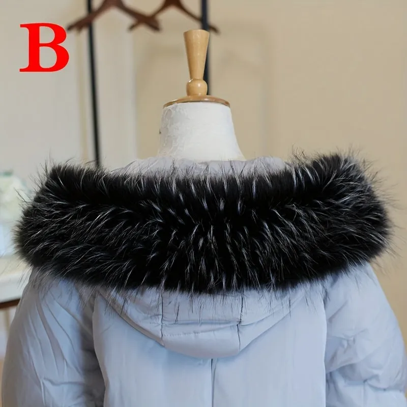 1pc Faux Fur Collar Set for Winter Jackets and Hats