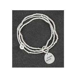 3 In 1 Silver Plated Message Bracelet Friends