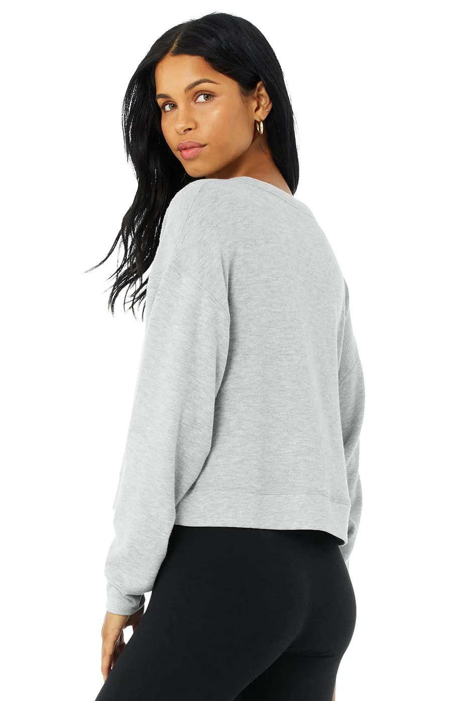 Alolux Soho Crop Henley - Athletic Heather Grey