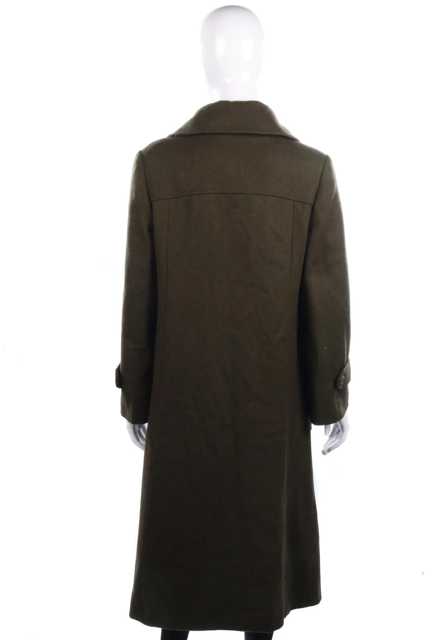 Aubrey Segal Model Wool Coat Khaki Wool. UK14