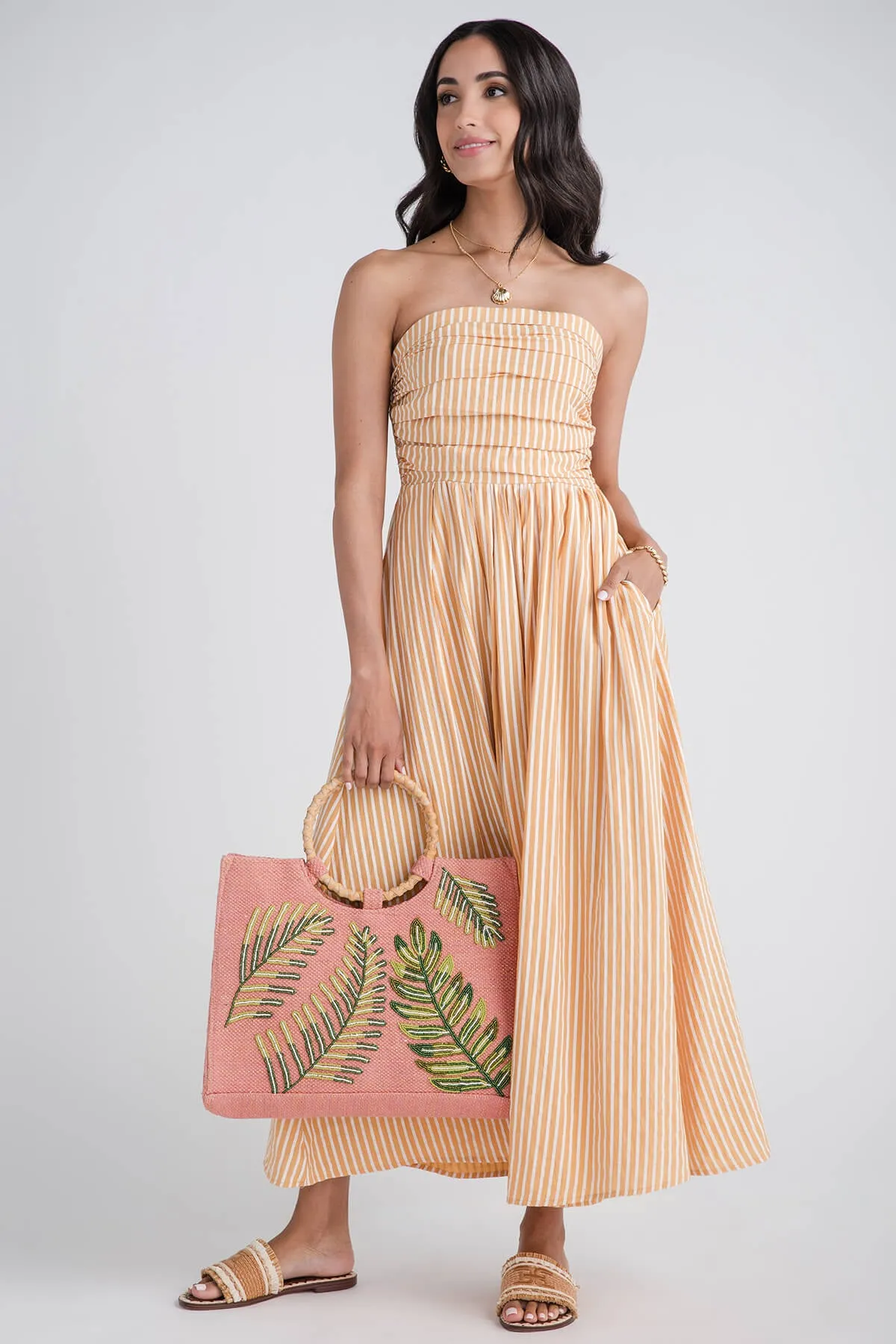 By Together Striped Strapless Dress