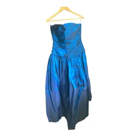 Carla Zampatti Strapless Blue Iridescent Gown UK Size 12