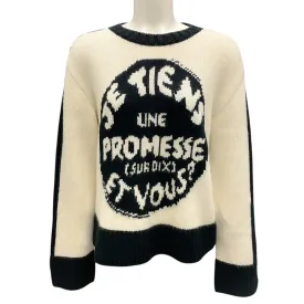 Christian Dior Ivory / Black Wool and Cashmere Knit Pullover Sweater