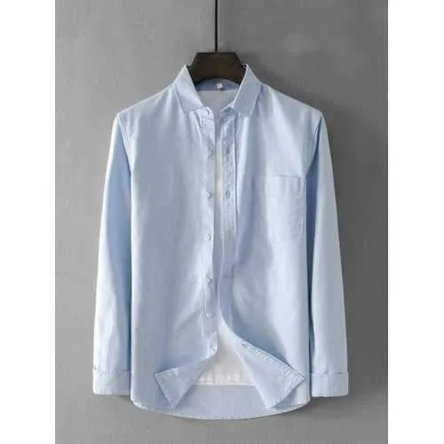 Cotton Solid Breathable Chest Pocket Shirt