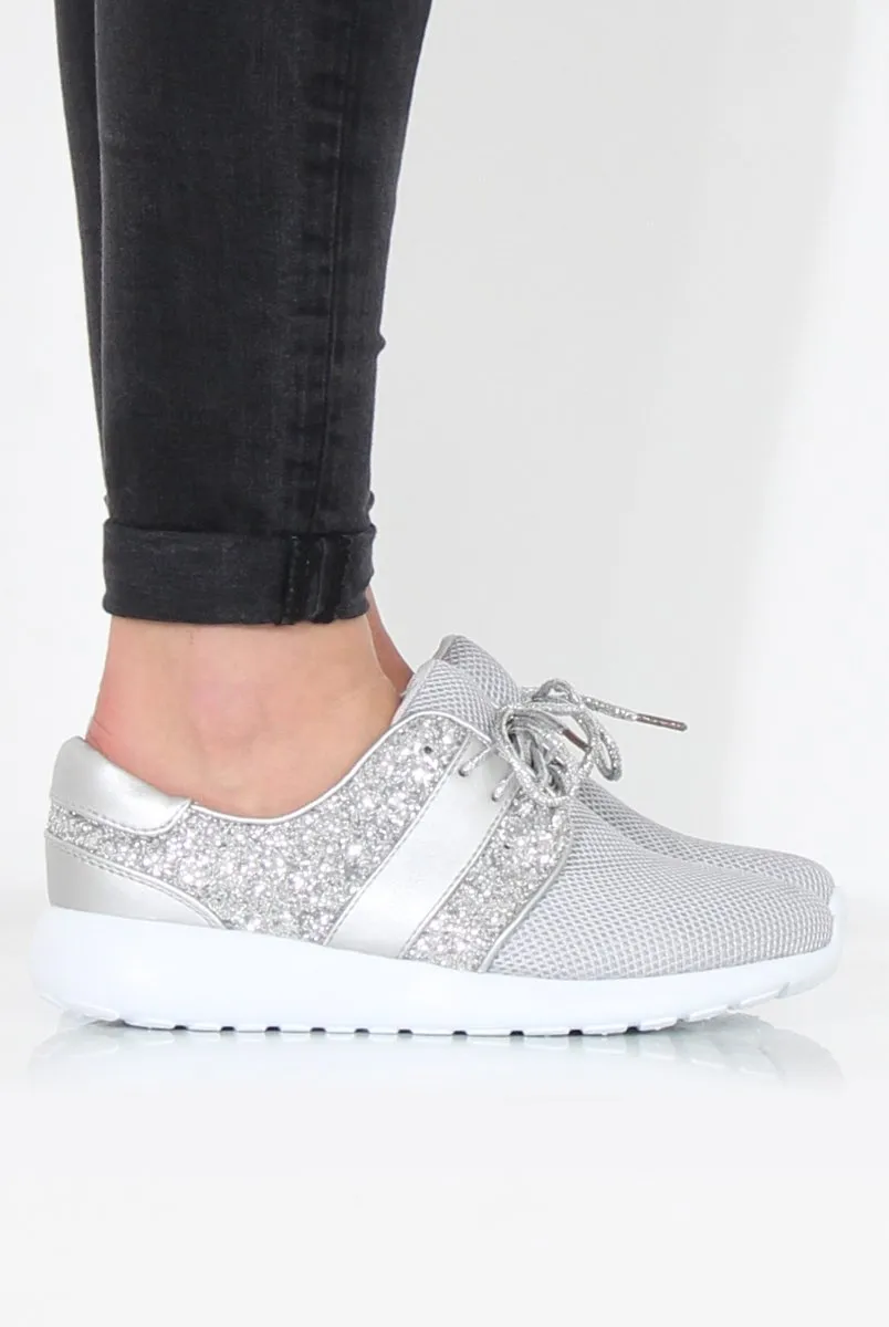 Grey Glitter Trainer - Rio