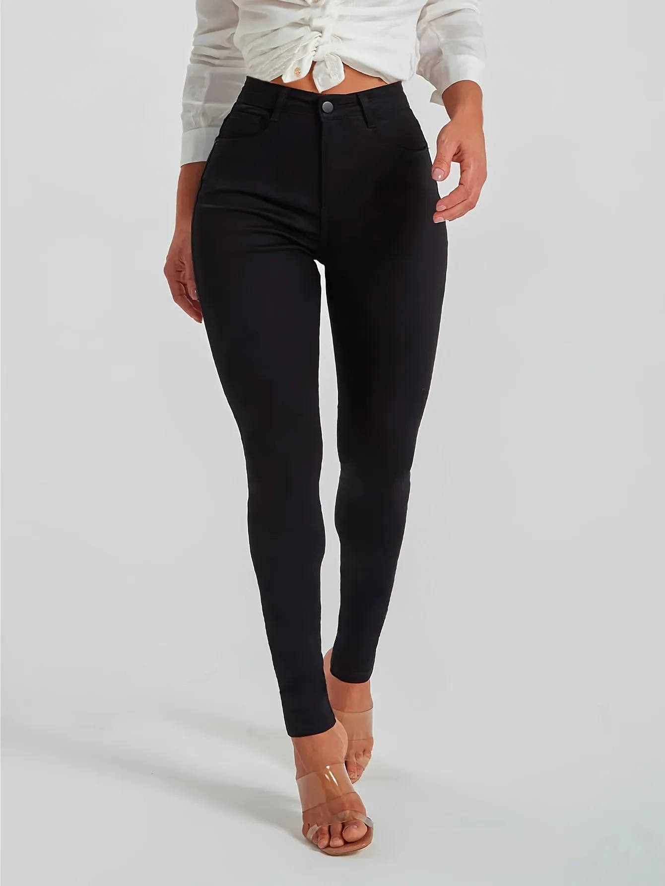 High stretch black skinny jeans for everyday style