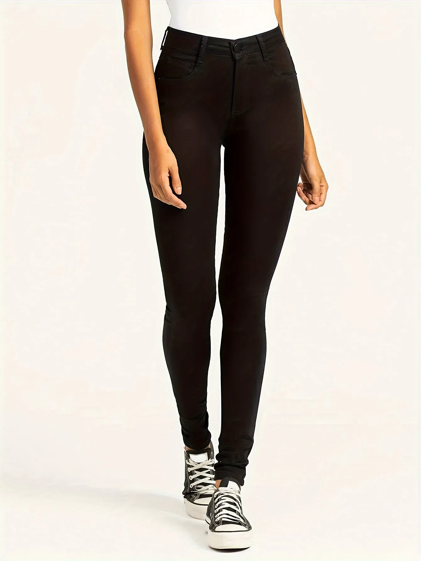 High stretch black skinny jeans for everyday style