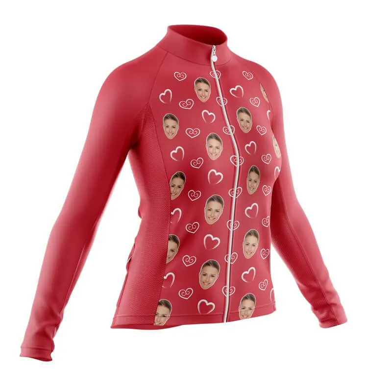 I heart you Custom Face Thermal Club Jersey (red)