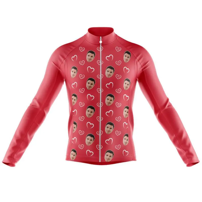 I heart you Custom Face Thermal Club Jersey (red)