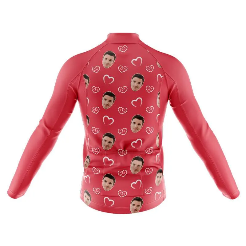 I heart you Custom Face Thermal Club Jersey (red)