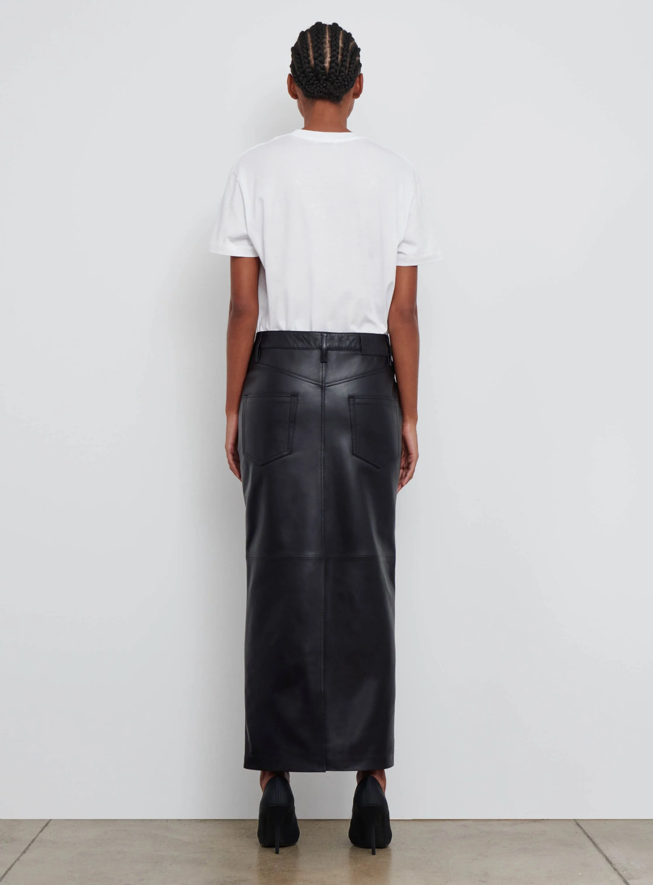 Leather Column Skirt