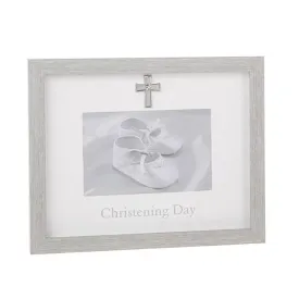 Modern Grey Christening Frame 6x4