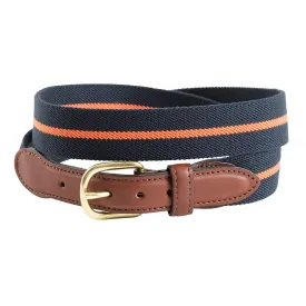 Navy & Orange Belgian Stretch Children's Belt