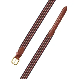 Navy, Burgundy & Tan Belgian Stretch Children's Belt