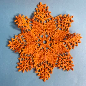 Orange crocheted doiley vintage