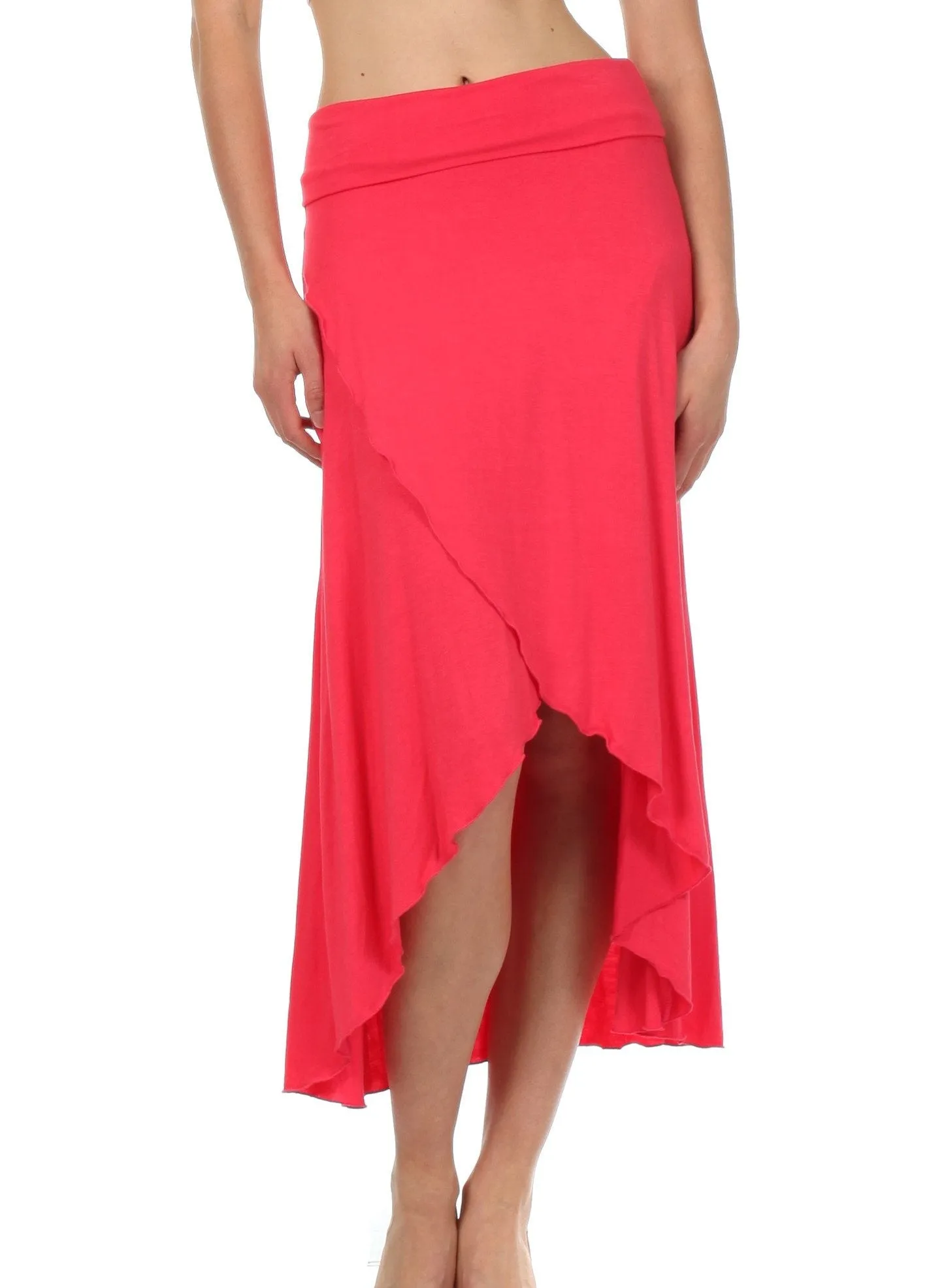 Sakkas Soft Jersey Feel Solid Color Strapless High Low Dress / Skirt