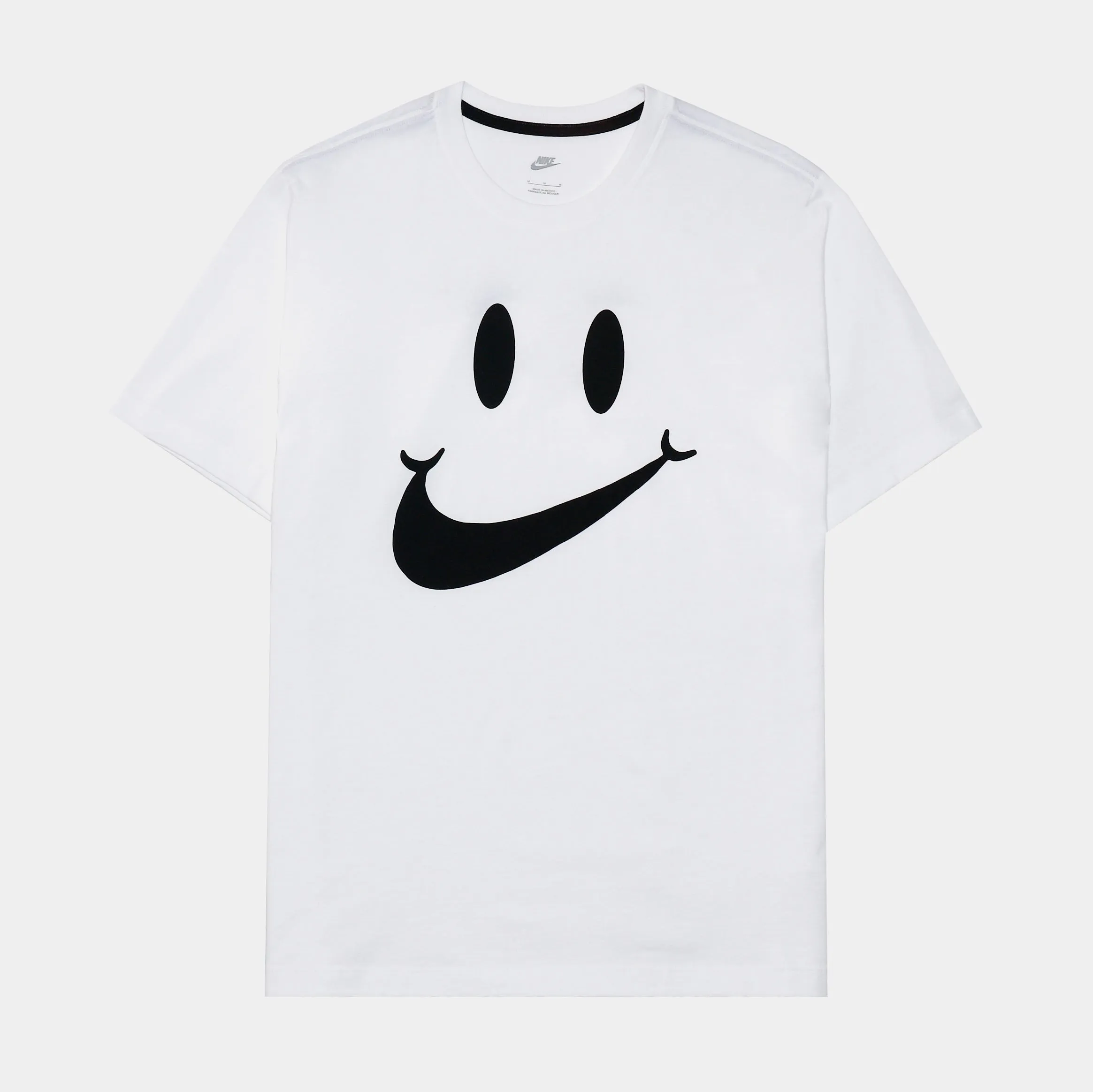 Smile Shirt Sleeve Tee Mens T-Shirt (White)