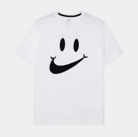 Smile Shirt Sleeve Tee Mens T-Shirt (White)