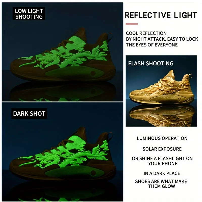 Stylish Luminous Basketball Shoes Durable Nonslip AllSeason Sneakers for Men