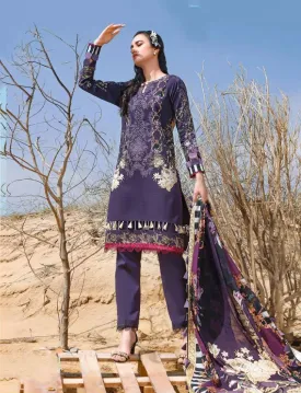 Unstitched Purple Ayesha Zara Pakistani Style Salwar Suits