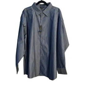 Visivo Men's Blue Pinstripe Long-Sleeve Button-Up Dress Shirt New With Tags - L