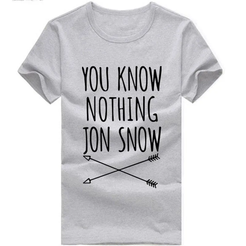 Women T-shirt You Know Nothing Jon Snow Printed Letter T shirt 2016 Summer Games Of Thrones Women T Shirt Camisetas Mujer QA927